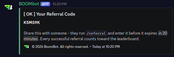 Your Referral Code embed
